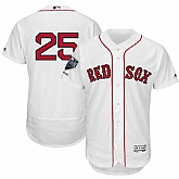 Red Sox 25 Steve Pearce White 2018 World Series Champions Home Flexbase Player Jersey Dzhi,baseball caps,new era cap wholesale,wholesale hats
